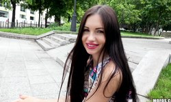 Glamorous brunette Sasha Rose shows off her big boobs