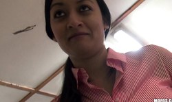 Smiling waitress Valerie Collien want to get fast money