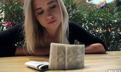 Blonde beauty Violette Pink looks like a very nice fuck material