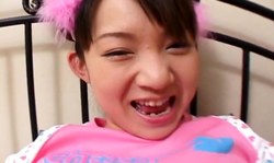 JAV HQ hoe Ami Kago strokes her accurate crack with passion