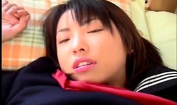 Black-haired Japanese teen Orika has a nice crack