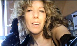 Gorgeous amateur babe with pierced pussy and stockings