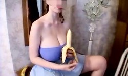 Lovely Over Developed Amateurs babe plays with big boobs