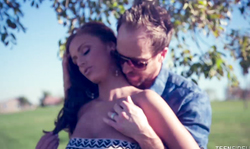 Tanned teen is moaning while feeling his tongue in the pussy