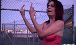 Slender redhead babe getting fucked in her little twat