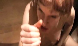 Sensual amateur babe jerks and sucks a very tasty loaded boner