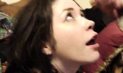 Stunning smiling teen asked her boyfriend to cum on her face