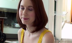 Ron Harris redhead slowly flashed her naked legs and round ass