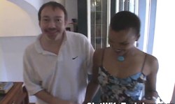 Gorgeous ebony wife cheat on her husband with a white man