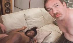Amazing interracial slut wife training ends with a huge facial