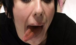 Awesome tongue fetish with a slender cutie in pink panties