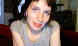 Stunning solo girl with pierced nose really likes tongue fetish