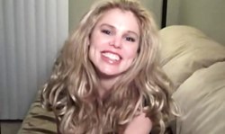 Perfect young blonde with pink lips in awesome tongue fetish