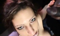 Very playful french girl and multiple loaded sausages in her mouth
