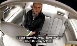Sweet blonde gives her driver a passionate blowjob and gets the load