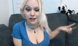 Busty Blonde Babe Dildoing Pussy on Cam
