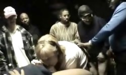 Young amateur whitey is sucking her black friend's boner