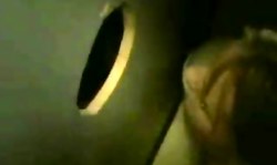 Beautiful amateur brunette is sucking a loaded wiener in gloryhole