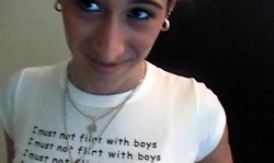 Very playful teen gives a gorgeous blowjob down on the knees