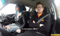 Awesome Fake Driving School action with a blue-haired hoe