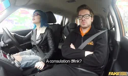 Awesome Fake Driving School action with a blue-haired hoe