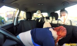 Fake Driving School teacher and a big-boobed redhead
