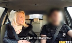 Blondie slut Cecilia Scott knows how to convince a cop