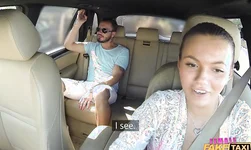 Secy female driver gives a blowjob for a passenger