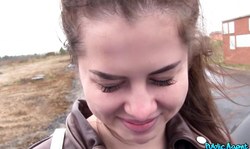 Lusty as hell brunette Carolina Star shows off her blowjob skills