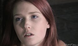 Angelic redhead beauty with round ass in her first BDSM adventure