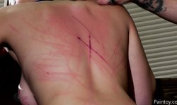 Crying young chick gets brutally spanked by completely crazy master