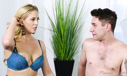 Playful mother Cherie Deville takes care of his hard boner