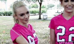 Teen BFFs sex party with two guys after soccer practice