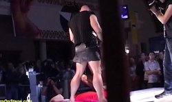 skinny babe banged on public stage