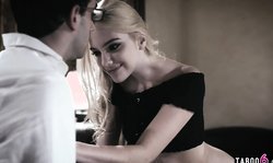 Stepsister teen feels sorry for her new nerdy stepbro