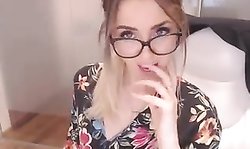 Cute Girl has fun in her office