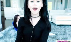 Stepbro fucks his stepsis and her two friends