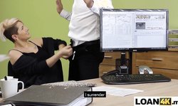 Attractive MILF does anything for the loan she wants