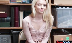 Skinny teen strip searched and fucked by Shoplyfter a mall cop