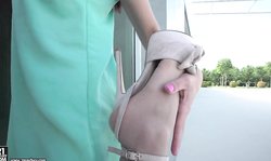 Outstanding footjob by a long-legged hottie Dominica Phoenix