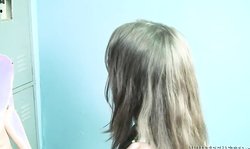 Bushy Bushy seduced cheerleader Dolly Dagger takes off her uniform