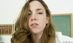 Hairy Undies lusty schoolgirl Sammy Grand strokes her tight hole