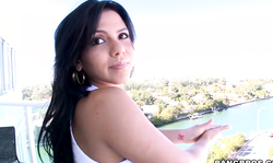 Big-butt Latina demonstrating her booty in Ass Parade video