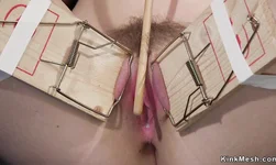 Spanked and whipped lesbian in bondage
