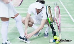 Big tit tennis instructor craves for anal