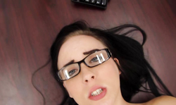amazing brunette is being fucked from behind at the casting