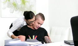 Spicy Female Agent is trying out his hard dick at the interview