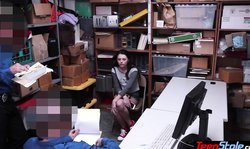 Pale petite teen thief punish fucked by two LP officer