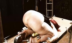 Insanely aggressive BDSM master spanks her freaking fat ass