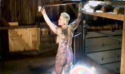 Master knows how to humiliate his submissive inked doll